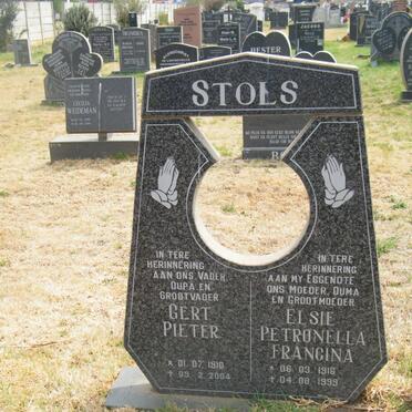 STOLS Gert Pieter 1910-2004 &amp; Elsie Petronella Francina 1916-1999
