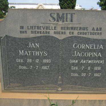 SMIT Jan Matthys 1893-1967 &amp; Cornelia Jacopina VAN ANTWERPEN 1891-1967