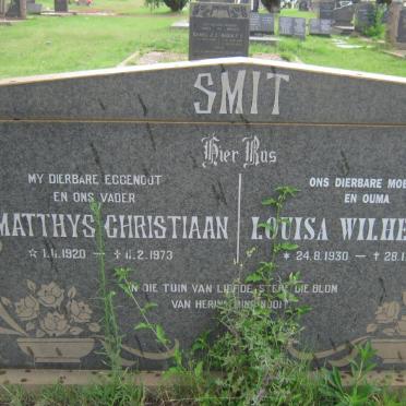 SMIT Matthys Christiaan 1920-1973 &amp; Louisa Wilhelmina 1930-2002