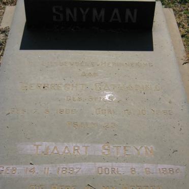 SNYMAN Tjaart Steyn 1897-1984 &amp; Gerbrecht Catharina SPIES 1900-1982