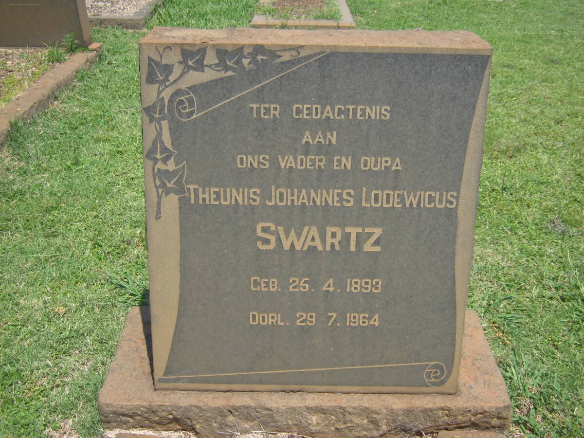 SWARTZ Theunis Johannes Lodewicus 1893-1964