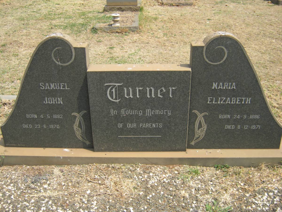 TURNER Samuel John 1882-1970 & Maria Elizabeth 1886-1971