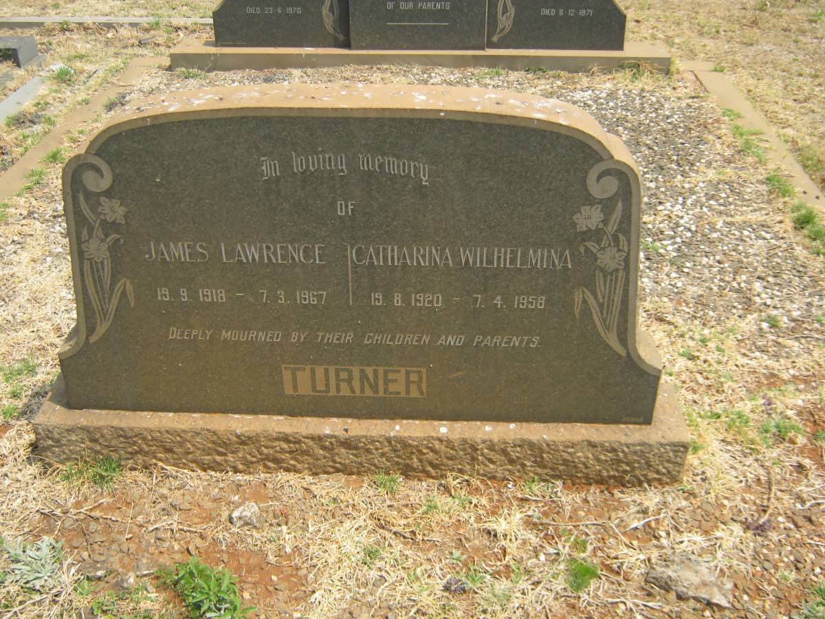 TURNER James Lawrence 1918-1967 & Catharina Wilhelmina 1920-1958