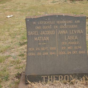 THERON Sarel Jacobus Matian 1868-1941 &amp; Anna Levina Lasea KRUGER 1874-1946