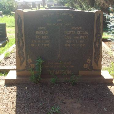 THOMPSON Barend Petrus 1880-1963 &amp; Hester Cecilia VAN WYK 1892-1959