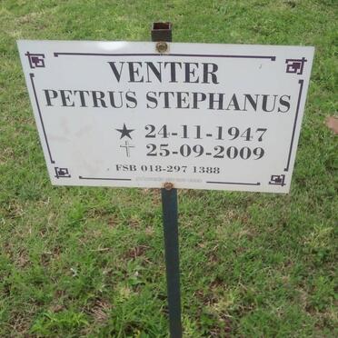 VENTER Petrus Stephanus 1947-2009