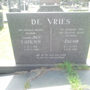 VRIES Jacob, de 1916-1988 &amp; Tjipkjen DAS 1916-1995
