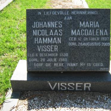 VISSER Johannes Nicolaas Hamman 1930-1989 &amp; Maria Magdalena 1937-2009