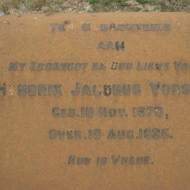 VORSTER Hendrik Jacobus 1870-1926