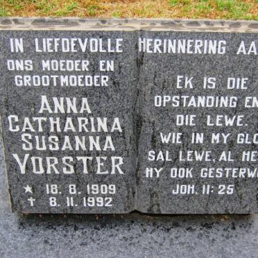 VORSTER Anna Catharina Susanna 1909-1992
