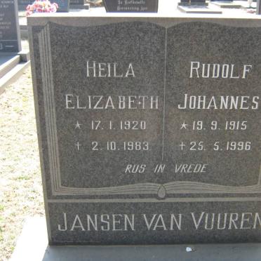 VUUREN Rudolf Johannes, Jansen van 1915-1996 &amp; Heila Elizabeth 1920-1983