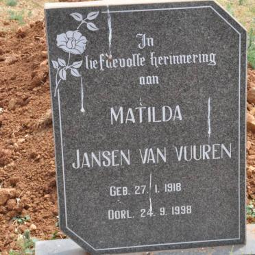 VUUREN Matilda, Jansen van 1918-1998
