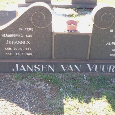 VUUREN Johannes, Jansen van 1885-1965 &amp; Sophia Barendina 1905-1989