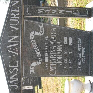 VUREN Catharina Maria Johanna, Janse van 1908-2002