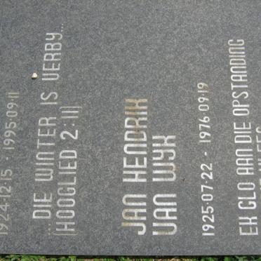 WYK Jan Hendrik, van 1925-1976