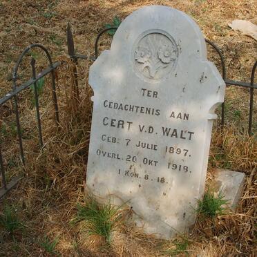 WALT Gert, v.d. 1897-1918