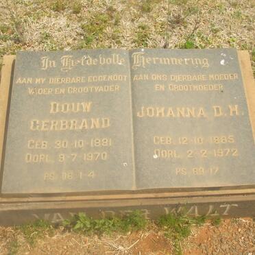 WALT Douw Gerbrand, van der 1881-1970 &amp; Johanna Dorethea Helena 1885-1972