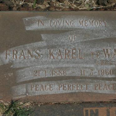 WATER Frans Karel, te 1886-1960