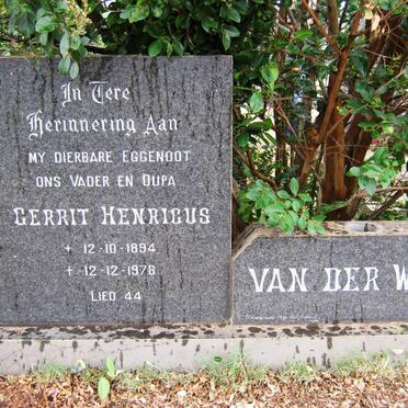 WALT Gerrit Hendricus, van der 1894-1978