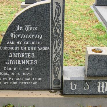 WALT Andries Johannes, v.d. 1913-1978