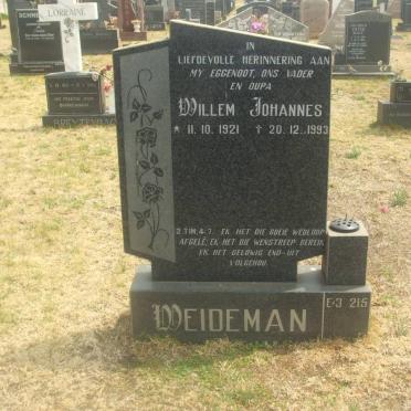 WEIDEMAN Willem Johannes 1921-1993