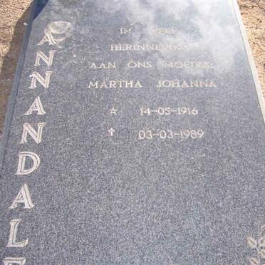 ANNANDALE Martha Johanna 1916-1989