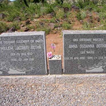 BOTHA Willem Jacobus 1857-1961 &amp; Anna Susanna NAUDE 1898-1979