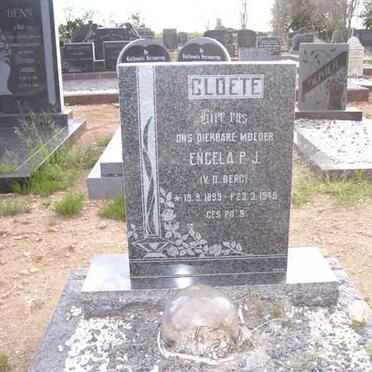 CLOETE Engela P.J. nee V.D. BERG 1899-1949