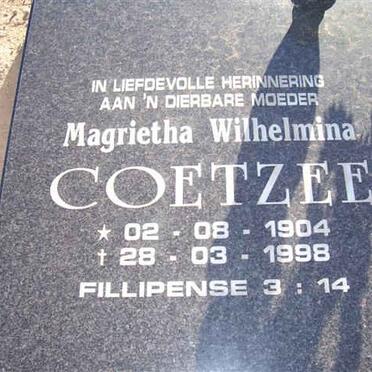 COETZEE Magrietha Wilhelmina 1904-1998