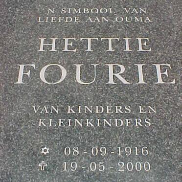 FOURIE Hettie 1916-2000