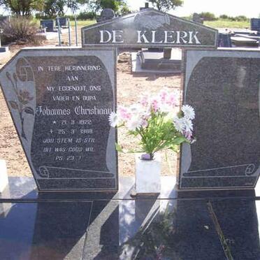 KLERK Johannes Christiaan, de 1922-1988