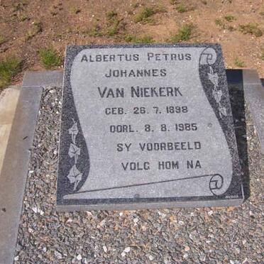 NIEKERK Albertus Petrus Johannes, van 1898-1985