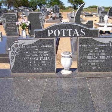 POTTAS Abraham Paulus 1913-1989 &amp; Gertruida Johanna RAUTENBACH 1925-??