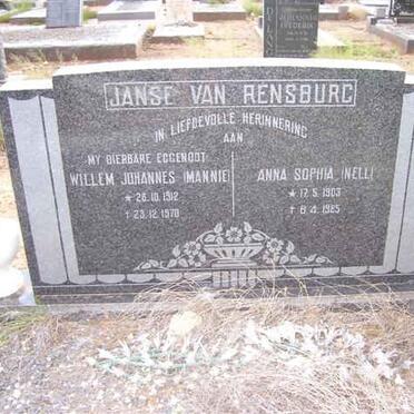 RENSBURG Willem Johannes, Janse van 1912-1970 &amp; Anna Sophia NELL 1903-1985