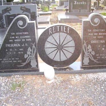 RETIEF Frederick J.H. 1901-1978 &amp; Christina C. 1910-1981