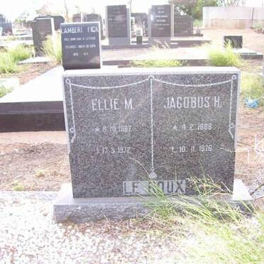 ROUX Jacobus H., le 1888-1976 &amp; Ellie M. 1887-1972