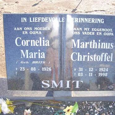 SMIT Marthinus Christoffel 1924-1998 &amp; Cornelia Maria BRITS 1926-??