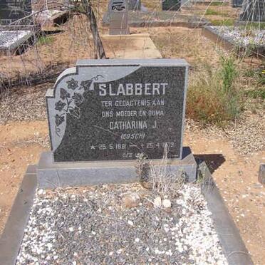 SLABBERT Catharina J. nee BOSCH 1881-1973