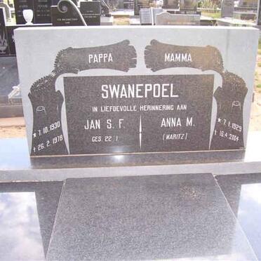 SWANEPOEL Jan S.F. 1930-1978 &amp; Anna M. MARITZ 1929-2004