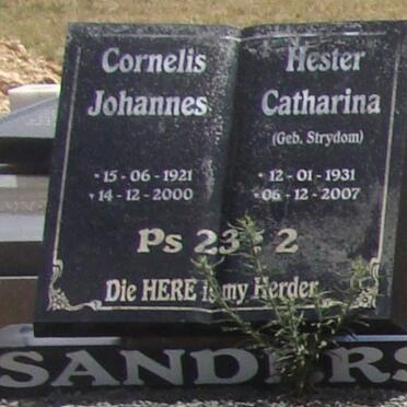 SANDERS Cornelis Johannes 1921-2000 &amp; Hester Catharina STRYDOM 1931-2007