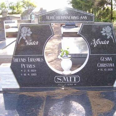 SMIT Theunis Erasmus Petrus 1924-1989 &amp; Gesina Christina 1936-??
