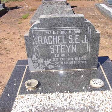 STEYN Rachel S.E.J. nee BURGER 1903-1967
