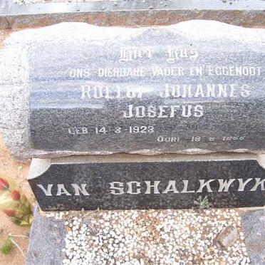 SCHALKWYK Roelof Johannes Josefus, van 1923-1988