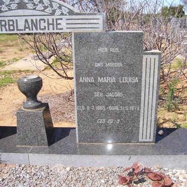 TERBLANCHE Anna Maria Louisa nee JACOBS 1885-1973