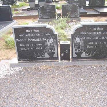 TOIT Gerhardus Johannes, du 1900-1974 &amp; Maggel Marguerita 1905-1974