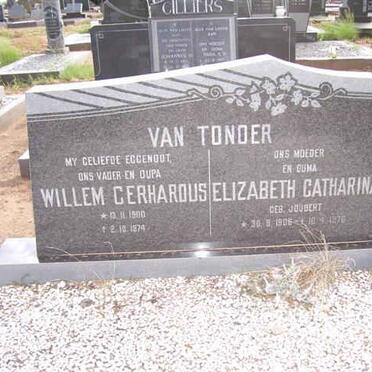 TONDER Willem Gerhardus, van 1900-1974 &amp; Elizabeth Catharina JOUBERT 1906-1976