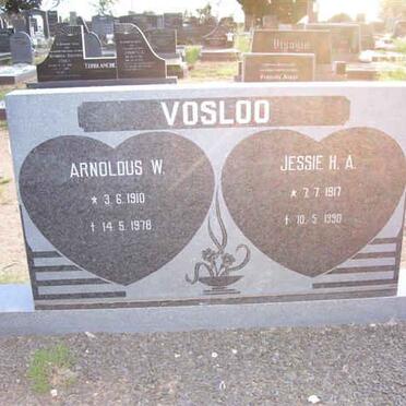 VOSLOO Arnoldus W. 1910-1978 &amp; Jessie H.A. 1917-1990