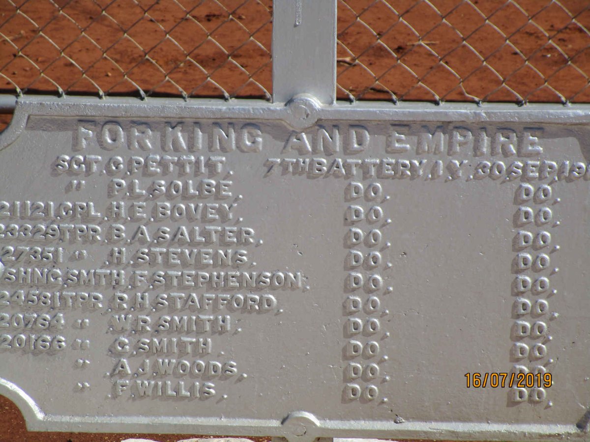11. Memorial plaque - 7th Battery I.Y. 30.09.1901