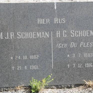 SCHOEMAN M.J.R. 1882-1961 &amp; H.C. DU PLESSIS 1883-1916