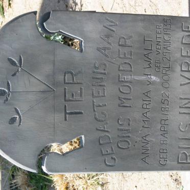 WALT Anna Maria, v.d. 1852-1935